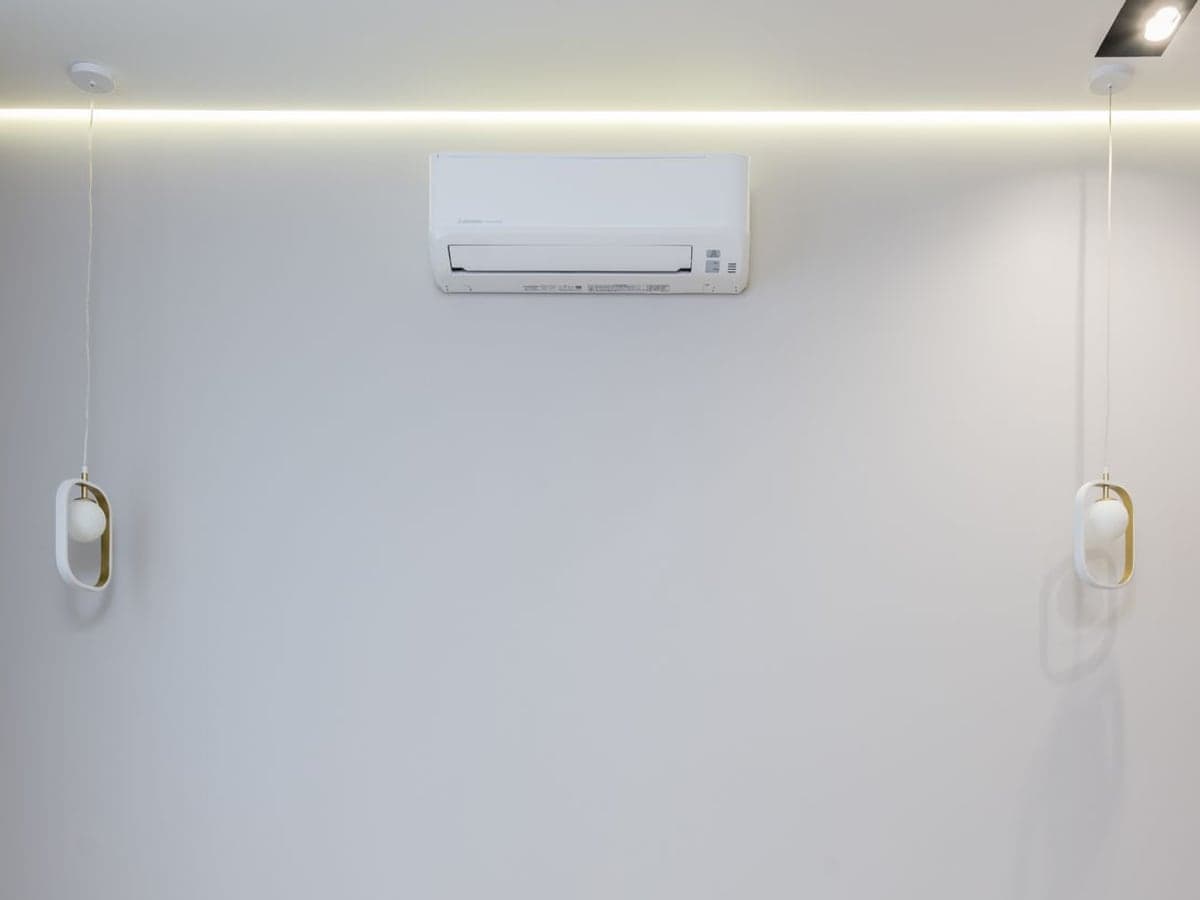 The same wall with a new split AC installed